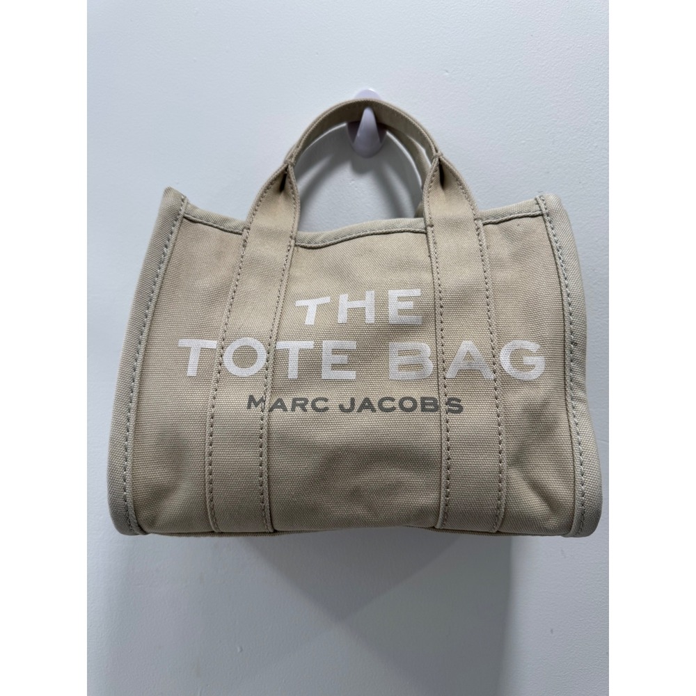 Marc Jacobs The Tote Bag Women Mini Beige Canvas Crossbody Handbag